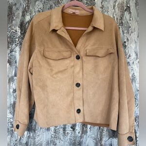 Women's PHILOSOPHY tan faux suede lightweight jacket-Large